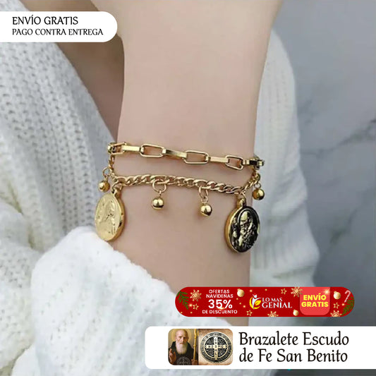 Brazalete Escudo de Fe San Benito🛡️✝️ Oferta Black days🏷️